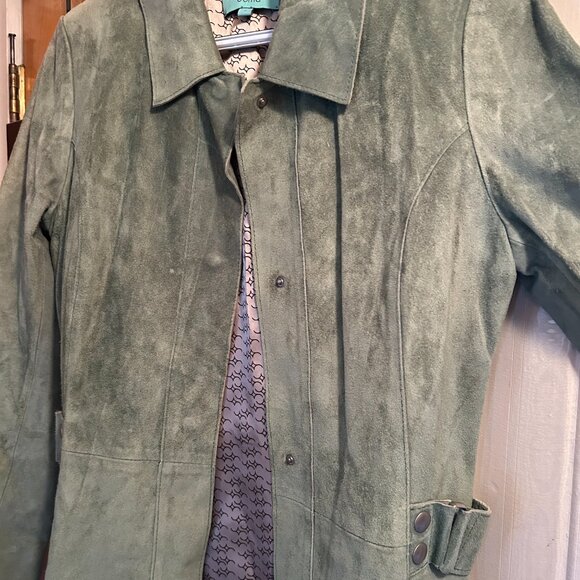 00s Green Brazilian Doma Suede coat - Picture 4 of 6